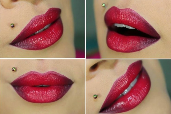 Эффект деграде в макияже губ