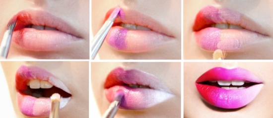Как сделать макияж губ омбре