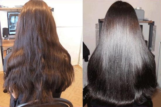 Глазирование волос фото до и после
