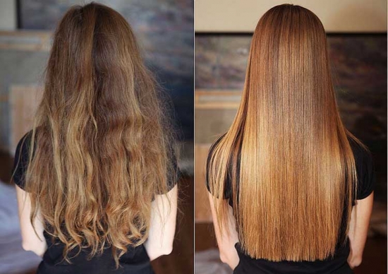 Глазирование волос фото до и после