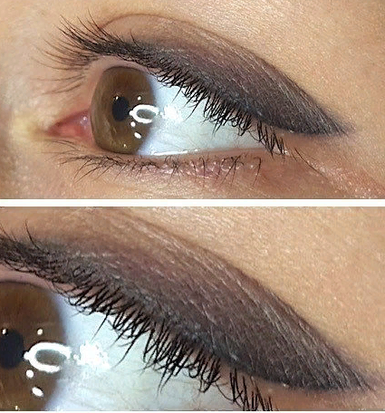 Перманентный макияж стрелки с растушевкой фото до и после